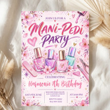 Esmalte de uñas floral rosa de acuarela Cumpleaños