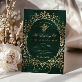 Invitación Esmeralda del Ornato Verde Esmeralda y Boda del Re