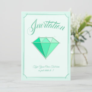 Invitación Esmeralda Gemstone. Joyería. 55 Aniversario Boda