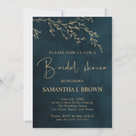 Invitación Esmeralda Green Gold Greenery Bridal Shower