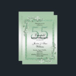 Invitación Esmeralda Joya y Brillo 55 Aniversario de Boda<br><div class="desc">Elegante y glamurosa invitación de aniversario de bodas esmeralda número 55 con joyas de piedras preciosas de esmeralda verde elegante en la esquina con decoraciones antiguas y un marco de borde brillante de color a juego. Un diseño romántico para su celebración. Todo el texto, fuente y color de fuente es...</div>