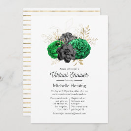 Invitación Esmeralda oscura y ducha de novias virtuales con f