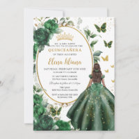 Esmeralda Verde Floral Princesa Vestido Quinceañer