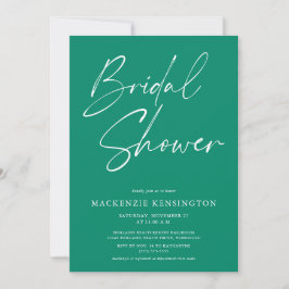 Invitación Esmeralda Verde Sencillo Elegante Ducha Bridal