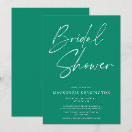 Invitación Esmeralda Verde Sencillo Elegante Ducha Bridal
