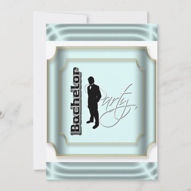 Invitación Esmoquin formal del partido de soltero (Anverso)