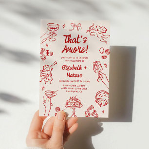 Invitación ¡Eso es amor! Compromiso Rojo Italiano