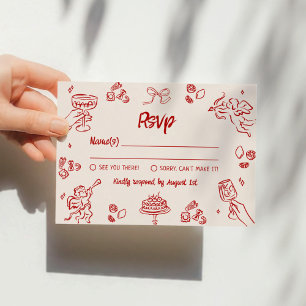 Invitación ¡Eso es amor! RSVP italiano rojo