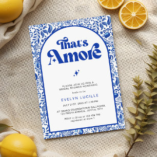 Invitación Eso es Amore Azulejo Italiano Retro Baño de Novia