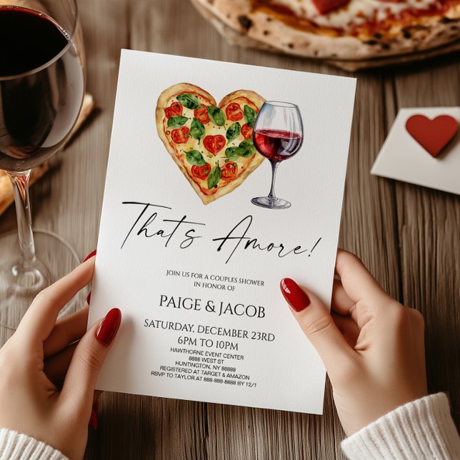 Invitación ¡Eso es Amore! Boda de Vino Pizza Ducha Parejas (Subido por el creador)