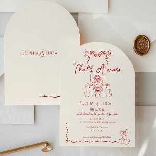 Invitación Eso es Amore Boda Italiana Caprichosa dibujada a m