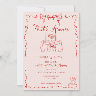 Invitación Eso es Amore Boda italiano caprichoso dibujado a m