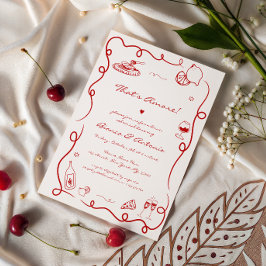 Invitación Eso es Amore Cena de Ensayo Italiana Dibujada a Ma