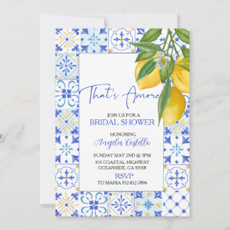 Invitación Eso es Amore Costa de Amalfi Desayuno de novia de
