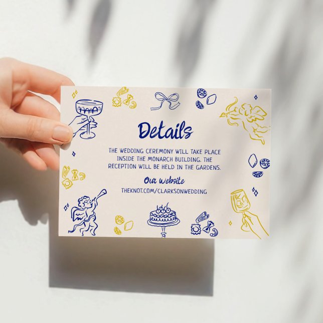 Invitación ¡Eso es Amore! Detalles de azul y amarillo italian (Subido por el creador)