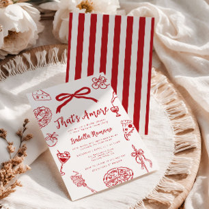 Invitación Eso es Amore Fiesta de Despedida de Soltera dibuja