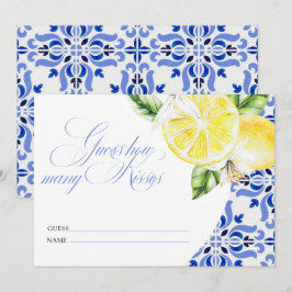 Invitación Eso es Amore Limón Baldosa Azul Italiana cuántos b