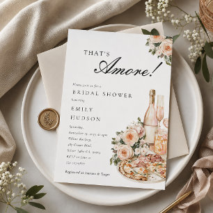 Invitación Eso es Amore Pizza Italiana Elegante Despedida de