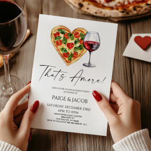 Invitación ¡Eso es Amore! Pizza Wine Boda Engagement Party