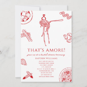 Invitación Eso es Amore Rojo Italiano para Boda de Regalos de