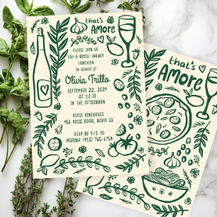 Invitación Eso es comida italiana de Amore PERSONALIZADA para