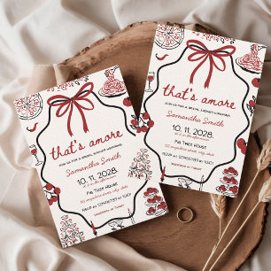 Invitación Eso es más bonito Bridal Shower Italiana Hand dibu