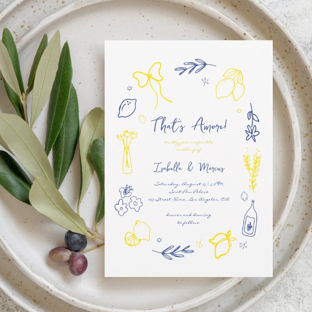 Invitación Eso es más de la mano que dibujó Boda italiano de  (Subido por el creador)