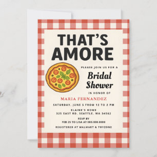 Invitación Eso es más, Fiesta de pizza italiana ducha de novi