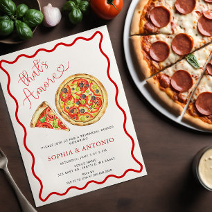Invitación Eso es más la cena de ensayo general de pizza ital