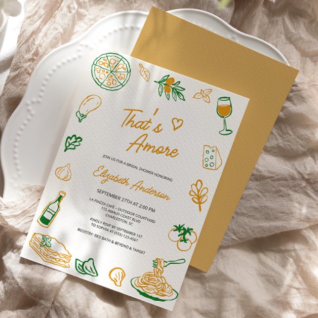 Invitación Eso es más una ducha de novia gastronómica italian (Subido por el creador)