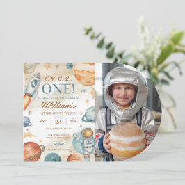 Invitación Espacio 1ª foto de cumpleaños