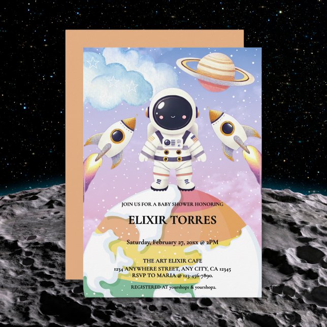 Invitación Espacio acuático Pequeño Explorador Baby Shower (Subido por el creador)