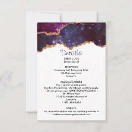 Invitación Espacio azul y morado y estrellas Boda de edad mod