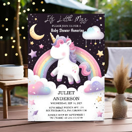 Invitación Espacio brillante Pony Real Unicorn Baby Shower