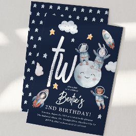 Invitación Espacio de animales del bosque lindo Cumpleaños 2