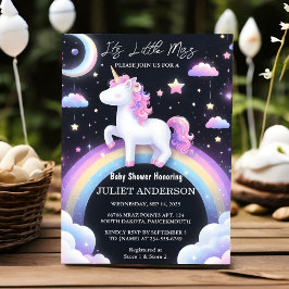 Invitación Espacio de brillo Día Real Pony Unicorn Baby Showe