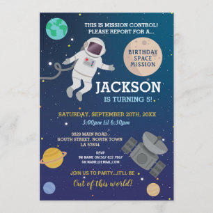 Invitación Espacio de la Galaxia Espacial Astronauta