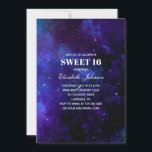 Invitación Espacio dulce 16. Estrellas nocturnas. Moderno cum<br><div class="desc">Invitación de 16 años a Space Sweet. Contáctame,  por favor,  si necesitas artículos adicionales.</div>