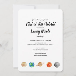 Invitación Espacio exterior - Cumpleaños de niños fuera de es