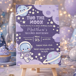 Invitación espacio exterior Dos La Luna niño cumpleaños 2º
