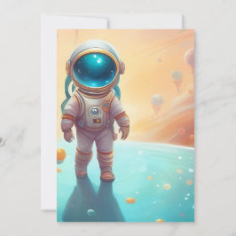 Invitación Espacio Exterior Primer Cohete Astronauta Fiesta d