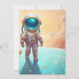 Invitación Espacio Exterior Primer Cohete Astronauta Fiesta d