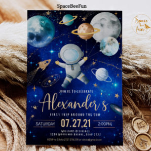 Invitación Espacio Primer Viaje Alrededor del Sol Espacio Ext
