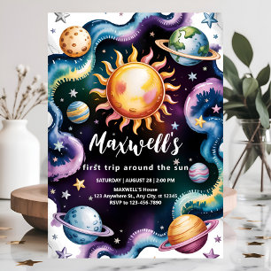 Invitación Espacio "Primer viaje alrededor del sol" Primer cu