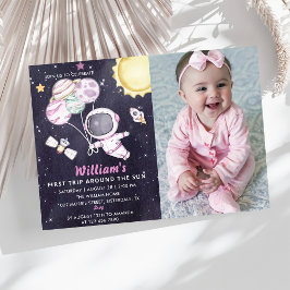 Invitación Espacio Primer Viaje Fiesta de Cumpleaños Alrededo