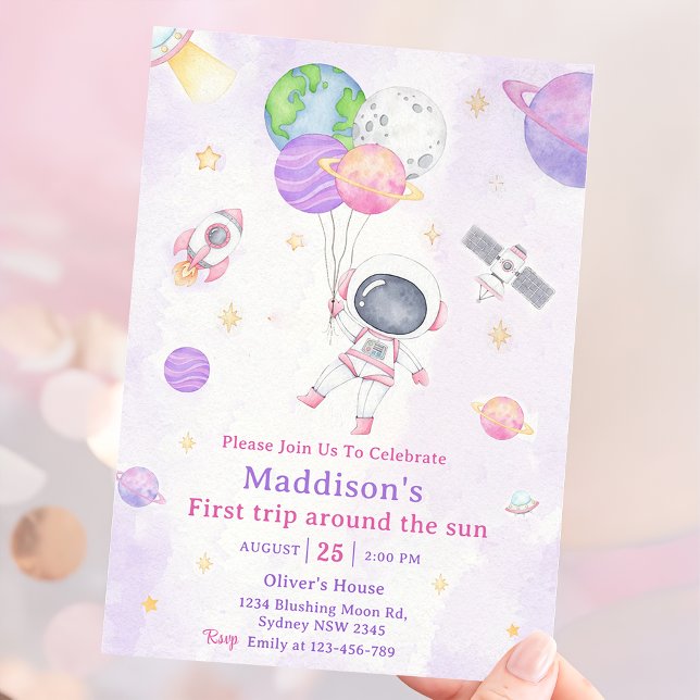 Invitación Espacio Primer Viaje Fiesta de Cumpleaños Alrededo (Subido por el creador)