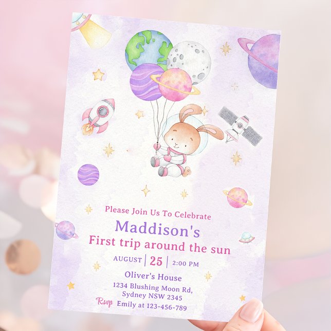 Invitación Espacio Primer Viaje Fiesta de Cumpleaños Alrededo (Subido por el creador)