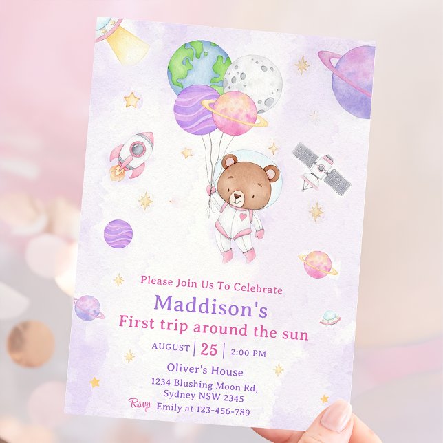 Invitación Espacio Primer Viaje Fiesta de Cumpleaños Alrededo (Subido por el creador)