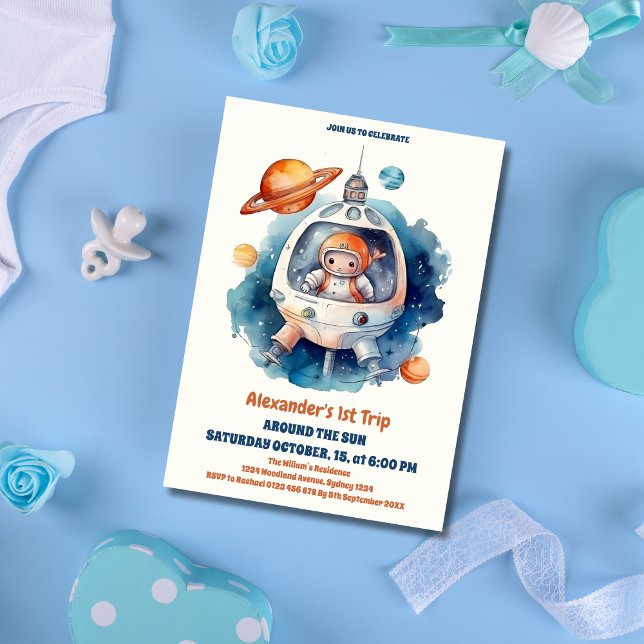 Invitación Espacio Primer Viaje Fiesta de Cumpleaños Alrededo (Subido por el creador)