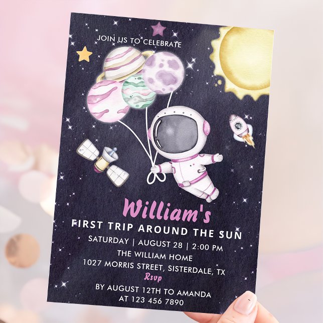 Invitación Espacio Primer Viaje Fiesta de Cumpleaños Alrededo (Subido por el creador)